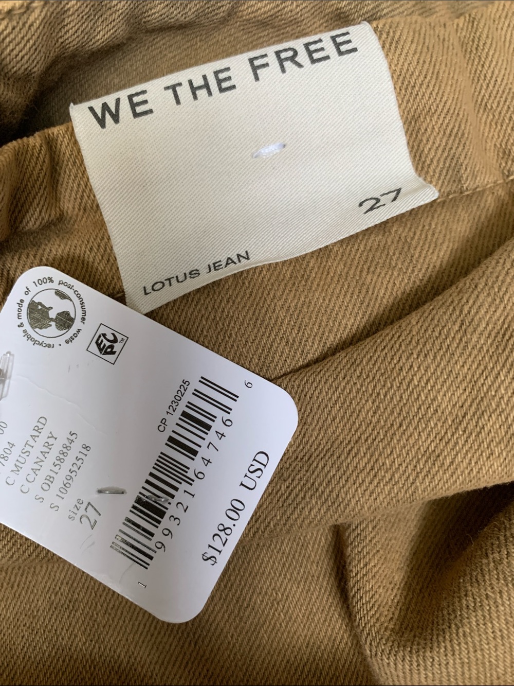 Free People Lotus Balloon Jeans NWT Mustard - Picture 9 of 10